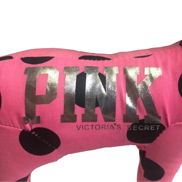PINK VICTORIA’S SECRET Collectible Dog Stuffed Animal Plush Pink Silver Black - Picture 4 of 16